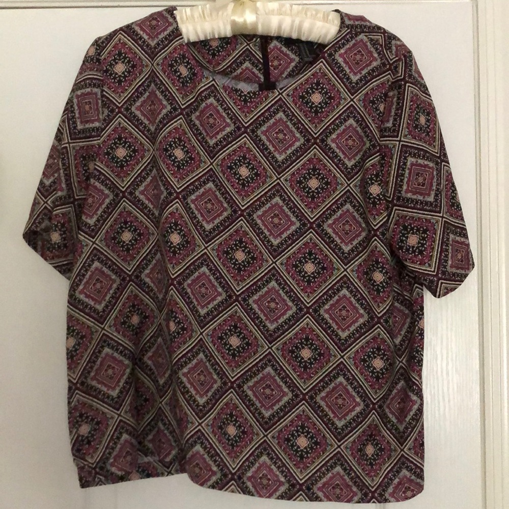 Cute patterned purple dress top
